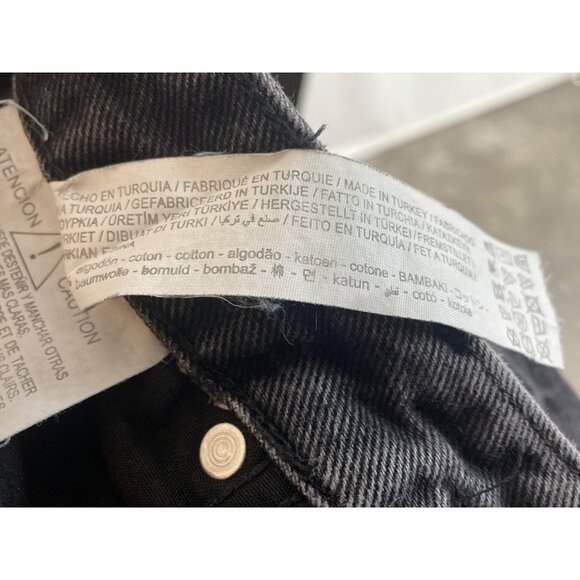 Stradivarius Womens Super Wide-Leg High-Waisted Denim Jeans Black Size 2 - Picture 7 of 8